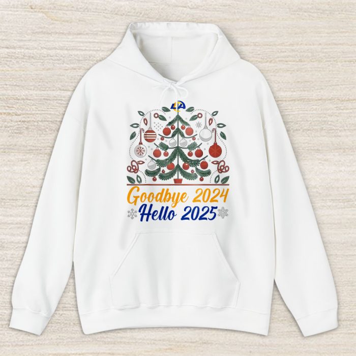 Los Angeles Rams Happy New Year NFL Gift For Fan Goodbye 2024 Hello 2025 Unisex Hoodie TAH22735