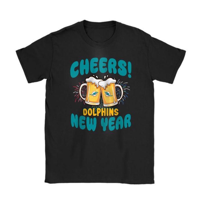 Miami Dolphins Happy New Year NFL Gift For Fan Cheers 2025 Unisex T-Shirt Cotton Tee TAT22776