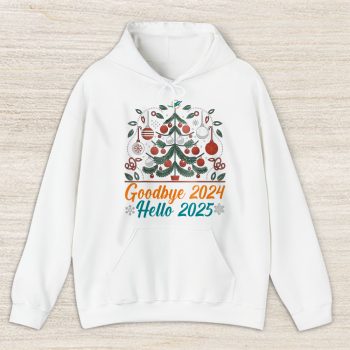 Miami Dolphins Happy New Year NFL Gift For Fan Goodbye 2024 Hello 2025 Unisex Hoodie TAH22778