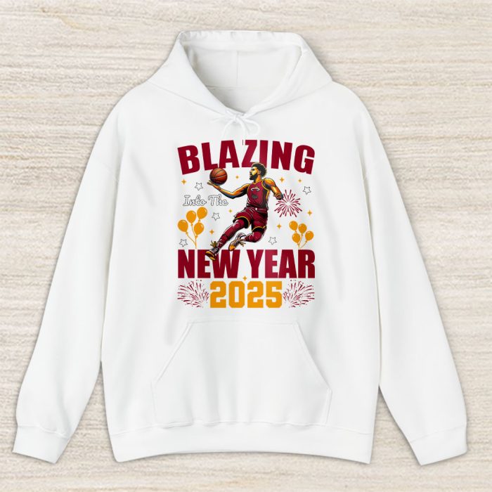Miami Heat Blazing Into The New Year NBA Gift For Fan Hello 2025 Unisex Hoodie TAH22794