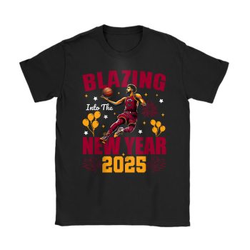 Miami Heat Blazing Into The New Year NBA Gift For Fan Hello 2025 Unisex T-Shirt Cotton Tee TAT22794