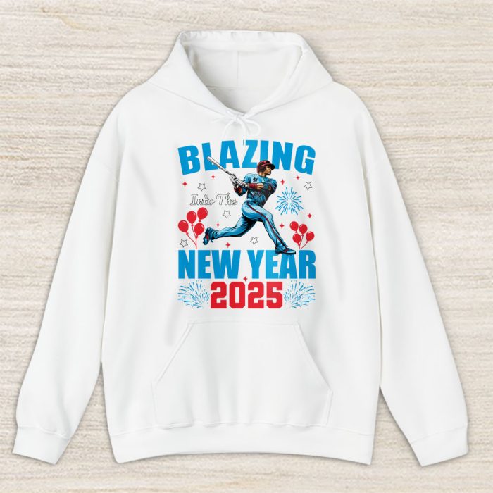 Miami Marlins Blazing Into The New Year MLB Gift For Fan Hello 2025 Unisex Hoodie TAH22800