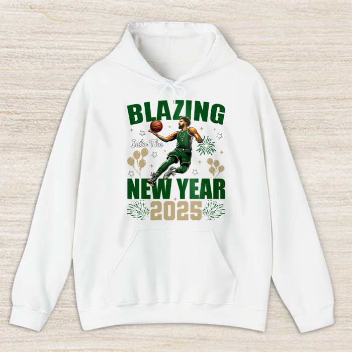 Milwaukee Bucks Blazing Into The New Year NBA Gift For Fan Hello 2025 Unisex Hoodie TAH22805
