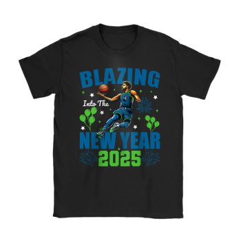 Minnesota Timberwolves Blazing Into The New Year NBA Gift For Fan Hello 2025 Unisex T-Shirt Cotton Tee TAT22830