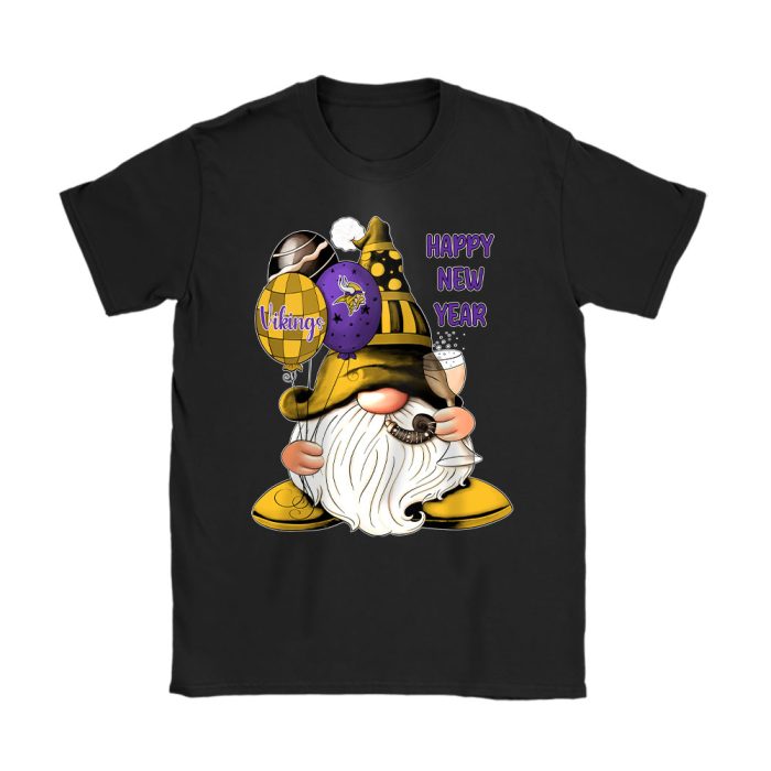 Minnesota Vikings Happy New Year NFL Gift For Fan Cute Gnomes Unisex T-Shirt Cotton Tee TAT22824