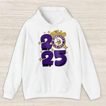 Minnesota Vikings Happy New Year NFL Gift For Fan Hello 2025 Unisex Hoodie TAH22817