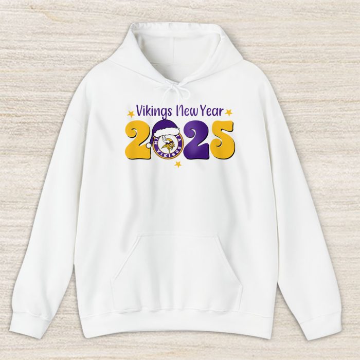 Minnesota Vikings Happy New Year NFL Gift For Fan Hello 2025 Unisex Hoodie TAH22818