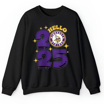 Minnesota Vikings Happy New Year NFL Gift For Fan Hello 2025 Unisex Sweatshirt TAS22817