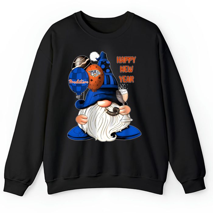 Nashville Predators Happy New Year NHL Gift For Fan Cute Gnomes Unisex Sweatshirt TAS22883