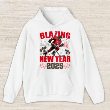 New Jersey Devils Blazing Into The New Year NHL Gift For Fan Hello 2025 Unisex Hoodie TAH22860
