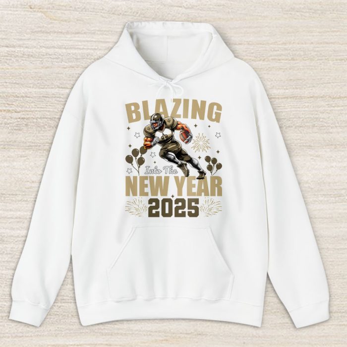 New Orleans Saints Blazing New Year NFL Gift For Fan Hello 2025 Unisex Hoodie TAH22874