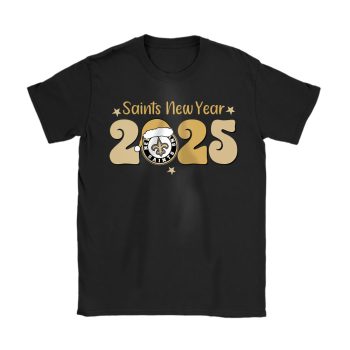 New Orleans Saints Happy New Year NFL Gift For Fan Hello 2025 Unisex T-Shirt Cotton Tee TAT22867