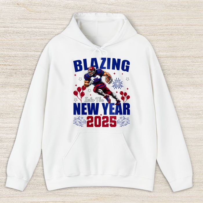 New York Giants Blazing New Year NFL Gift For Fan Hello 2025 Unisex Hoodie TAH22898