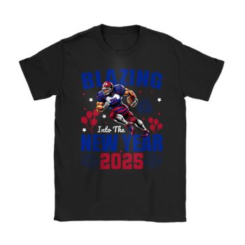 New York Giants Blazing New Year NFL Gift For Fan Hello 2025 Unisex T-Shirt Cotton Tee TAT22898