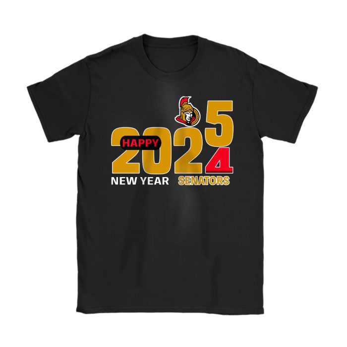 Ottawa Senators Happy New Year NHL Gift For Fan Hello 2025 Unisex T-Shirt Cotton Tee TAT22956
