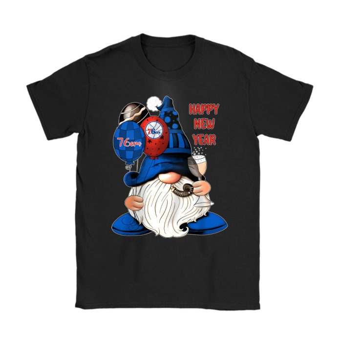 Philadelphia 76ers Happy New Year NBA Gift For Fan Cute Gnomes Unisex T-Shirt Cotton Tee TAT22983