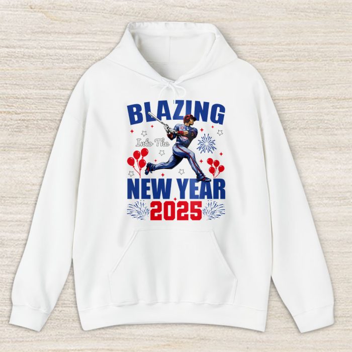 Philadelphia Phillies Blazing Into The New Year MLB Gift For Fan Hello 2025 Unisex Hoodie TAH22990