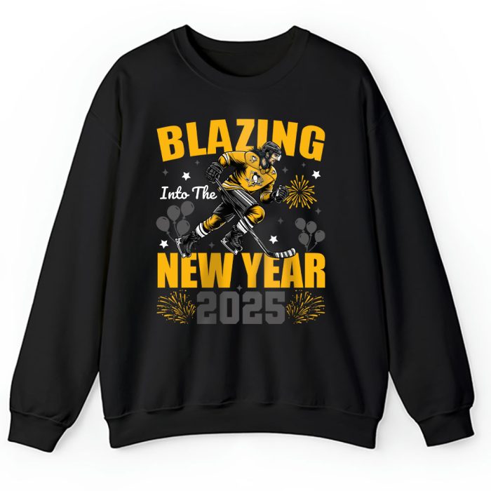 Pittsburgh Penguins Blazing Into The New Year NHL Gift For Fan Hello 2025 Unisex Sweatshirt TAS23025