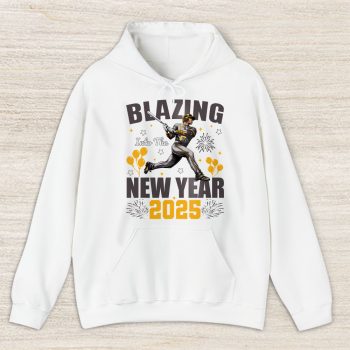 Pittsburgh Pirates Blazing Into The New Year MLB Gift For Fan Hello 2025 Unisex Hoodie TAH23015