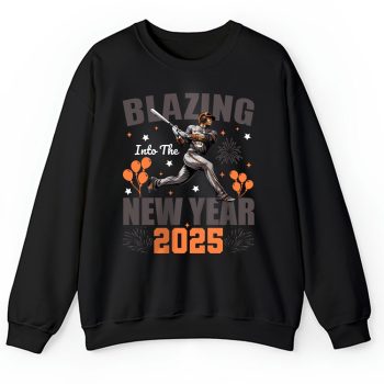 San Francisco Giants Blazing Into The New Year MLB Gift For Fan Hello 2025 Unisex Sweatshirt TAS23086
