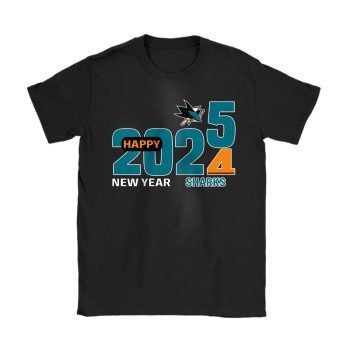 San Jose Sharks Happy New Year NHL Gift For Fan Hello 2025 Unisex T-Shirt Cotton Tee TAT23087
