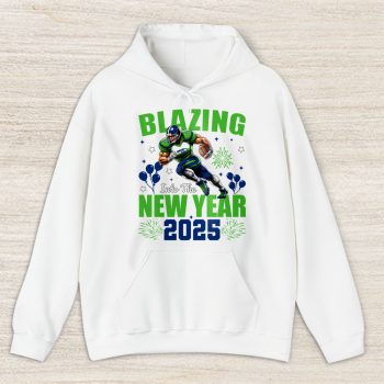 Seattle Seahawks Blazing New Year NFL Gift For Fan Hello 2025 Unisex Hoodie TAH23055