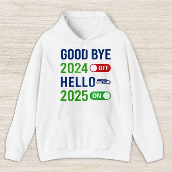 Seattle Seahawks Happy New Year NFL Gift For Fan Goodbye 2024 Hello 2025 Unisex Hoodie TAH23045