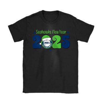 Seattle Seahawks Happy New Year NFL Gift For Fan Hello 2025 Unisex T-Shirt Cotton Tee TAT23048