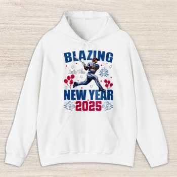 St. Louis Cardinals Blazing Into The New Year MLB Gift For Fan Hello 2025 Unisex Hoodie TAH23097