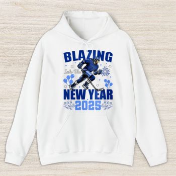 Tampa Bay Lightning Blazing Into The New Year NHL Gift For Fan Hello 2025 Unisex Hoodie TAH23127