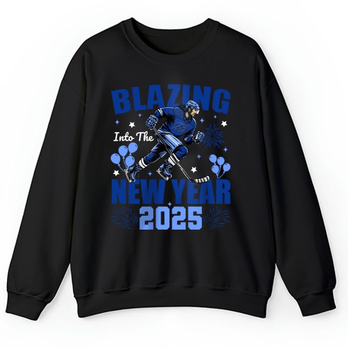 Tampa Bay Lightning Blazing Into The New Year NHL Gift For Fan Hello 2025 Unisex Sweatshirt TAS23127