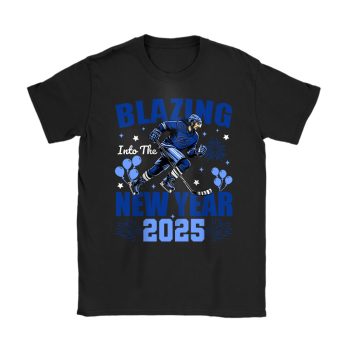 Tampa Bay Lightning Blazing Into The New Year NHL Gift For Fan Hello 2025 Unisex T-Shirt Cotton Tee TAT23127