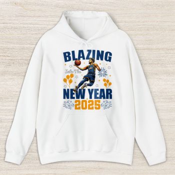 Utah Jazz Blazing Into The New Year NBA Gift For Fan Hello 2025 Unisex Hoodie TAH23168