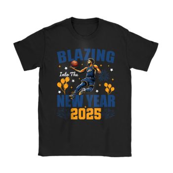 Utah Jazz Blazing Into The New Year NBA Gift For Fan Hello 2025 Unisex T-Shirt Cotton Tee TAT23168