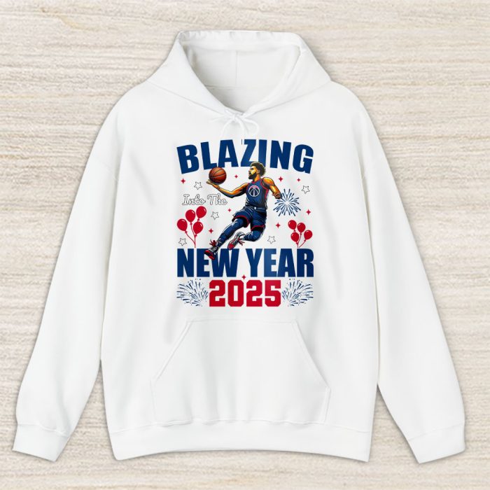 Washington Wizards Blazing Into The New Year NBA Gift For Fan Hello 2025 Unisex Hoodie TAH22329